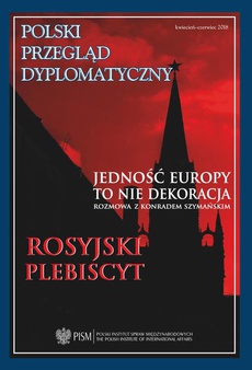 The cover of the book titled: Polski Przegląd Dyplomatyczny 2/2018