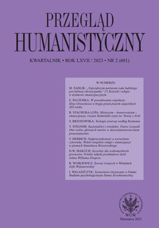 The cover of the book titled: Przegląd Humanistyczny 2023/2 (481)