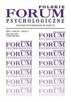 Обложка книги под заглавием:Polskie Forum Psychologiczne tom 28 numer 1
