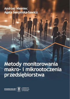 Обложка книги под заглавием:Metody monitorowania makro- i mikrootoczenia przedsiębiorstwa