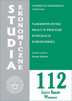Okładka książki o tytule: Narodowe rynki pracy w procesie integracji europejskiej. SE 112