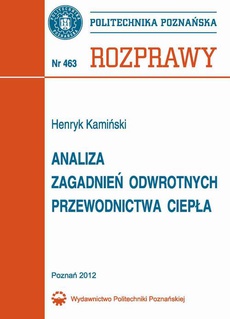 The cover of the book titled: Analiza zagadnień odwrotnych przewodnictwa ciepła