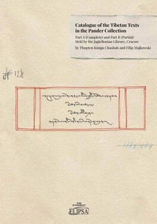 The cover of the book titled: Catalogue of the Tibetan Texts in the Pander Collection: Part A (complete) and Part B (Partial)