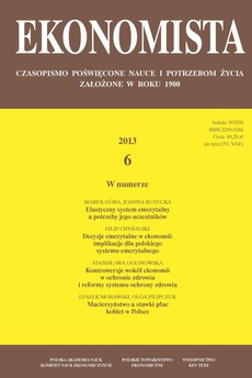 The cover of the book titled: Ekonomista 2013 nr 6