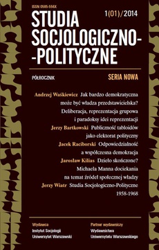 The cover of the book titled: Studia Socjologiczno-Polityczne 2014/1 (1)