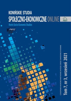 Обложка книги под заглавием:Konińskie Studia Społeczno-Ekonomiczne Tom 7 Nr 4 2021