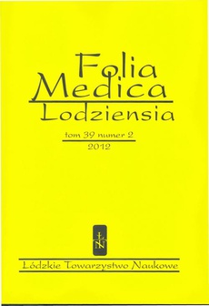 The cover of the book titled: Folia Medica Lodziensia t. 39 z. 2/2012