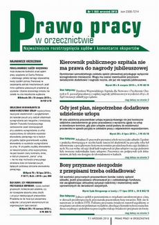 The cover of the book titled: Prawo pracy w orzecznictwie wrzesień 2013 nr 1 (83)