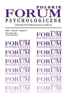 Обложка книги под заглавием:Polskie Forum Psychologiczne tom 26 numer 4
