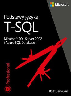 The cover of the book titled: Podstawy języka T-SQL: Microsoft SQL Server 2022 i Azure SQL Database