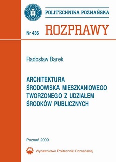 Обложка книги под заглавием:Architektura środowiska mieszkaniowego tworzonego z udziałem środków publicznych