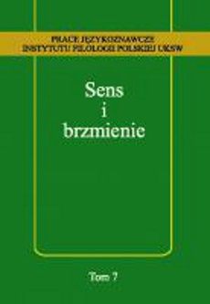 The cover of the book titled: Sens i brzmienie