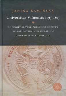 The cover of the book titled: Universitas Vilnensis 1793-1803
