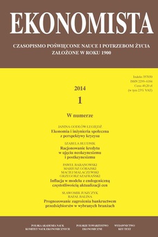 The cover of the book titled: Ekonomista 2014 nr 1