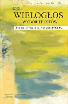 The cover of the book titled: WIELOGŁOS. Pismo Wydziału Polonistyki UJ 3 (13) 2012