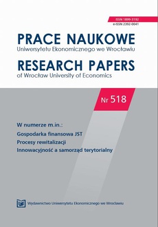 The cover of the book titled: Prace Naukowe Uniwersytetu Ekonomicznego we Wrocławiu nr. 518. Gospodarka finansowa JST