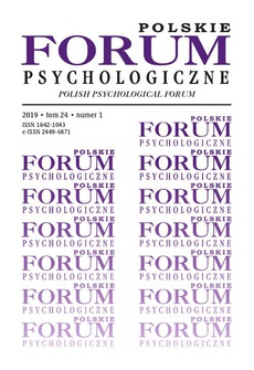 The cover of the book titled: Polskie Forum Psychologiczne tom 24 numer 1