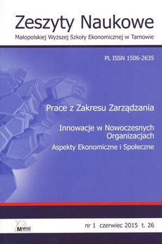 The cover of the book titled: Zeszyty Naukowe Małopolskiej Wyższej Szkoły Ekonomicznej w Tarnowie 1/2015