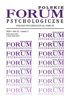 Обкладинка книги з назвою:Polskie Forum Psychologiczne tom 25 numer 2
