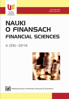 The cover of the book titled: Nauki o Finansach 2016 4(29)