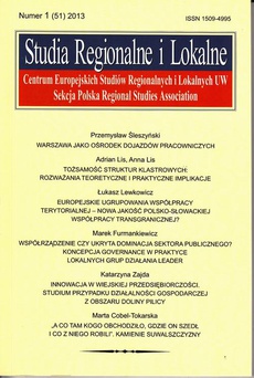 The cover of the book titled: Studia Regionalne i Lokalne nr 1(51)/2013