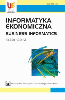 The cover of the book titled: Informatyka Ekonomiczna  2013, nr 4(30)
