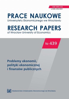 The cover of the book titled: Prace Naukowe Uniwersytetu Ekonomicznego we Wrocławiu nr 439. Problemy ekonomii, polityki ekonomicznej i finansów publicznych