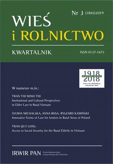 Okładka książki o tytule: Wieś i Rolnictwo nr 3(184)/2019