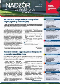 Okładka książki o tytule: Nadzór nad działalności szkoły wrzesień 2013 r. nr 49