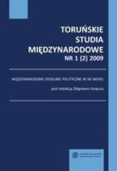 The cover of the book titled: Toruńskie Studia Międzynarodowe, nr 1 (2) 2009