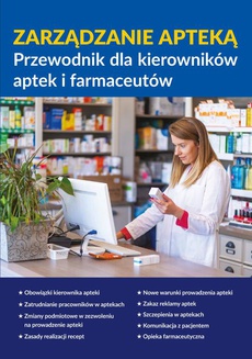 The cover of the book titled: Zarządzanie apteką. Przewodnik dla kierowników aptek i farmaceutów