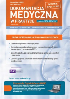 The cover of the book titled: Dokumentacja Medyczna w Praktyce 1/2023