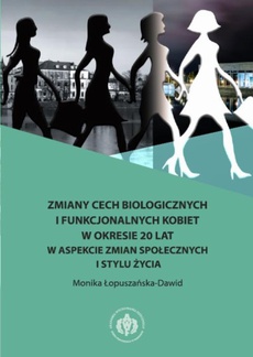The cover of the book titled: Zmiany cech biologicznych i funkcjonalnych kobiet w okresie 20 lat w aspekcie zmian społecznych i stylu życia