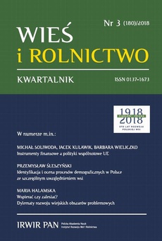 The cover of the book titled: Wieś i Rolnictwo nr 3(180)/2018