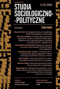 Okładka książki o tytule: Studia Socjologiczno-Polityczne 1(10)2019