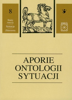 The cover of the book titled: Aporie ontologii sytuacji tom 8