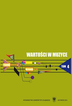 The cover of the book titled: Wartości w muzyce. T. 4: Muzyka w środowisku społecznym