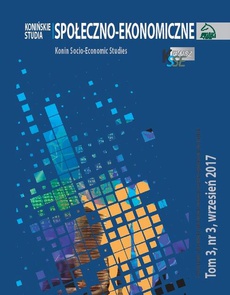 The cover of the book titled: Konińskie Studia Społeczno-Ekonomiczne Tom 3 Nr 3 2017
