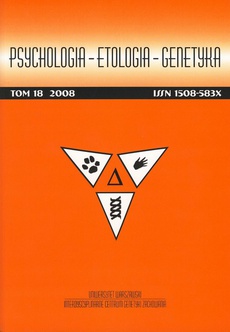 Обкладинка книги з назвою:Psychologia-Etologia-Genetyka nr 18/2008