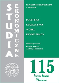 The cover of the book titled: Polityka edukacyjna wobec rynku pracy. SE 115
