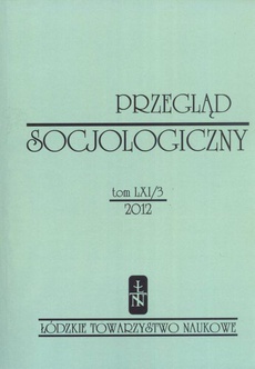 Обложка книги под заглавием:Przegląd Socjologiczny t. 61 z. 3/2012