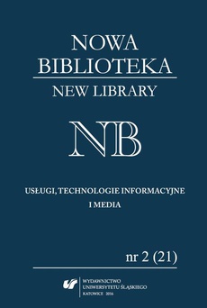The cover of the book titled: „Nowa Biblioteka. New Library. Usługi, technologie informacyjne i media” 2016, nr 2 (21): Współczesne biblioteki na świecie
