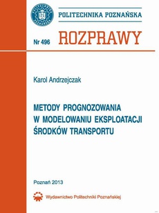 Обложка книги под заглавием:Metody prognozowania w modelowaniu eksploatacji środków transportu