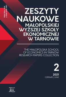 The cover of the book titled: Zeszyty Naukowe Małopolskiej Wyższej Szkoły Ekonomicznej w Tarnowie 2/2021