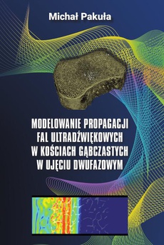 The cover of the book titled: Modelowanie propagacji fal ultradźwiękowych w kościach gąbczastych w ujęciu dwufazowym