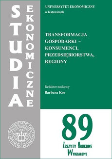 Okładka książki o tytule: Transformacja gospodarki - konsumenci, przedsiębiorstwa, regiony. SE 89