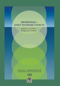 The cover of the book titled: Hipokinezja – efekt pandemii COVID-19