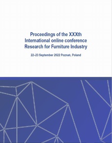 Обложка книги под заглавием:Proceedings of the XXXth International online conference Research for Furniture Industry 22–23 September 2022 Poznań, Poland