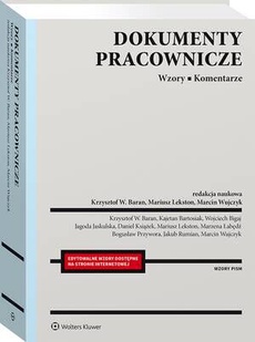 The cover of the book titled: Dokumenty pracownicze. Wzory. Komentarze