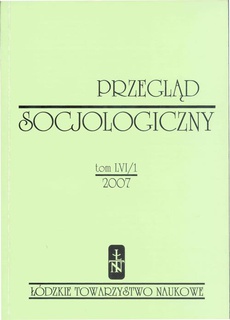 The cover of the book titled: Przegląd Socjologiczny t. 56 z. 1/2007